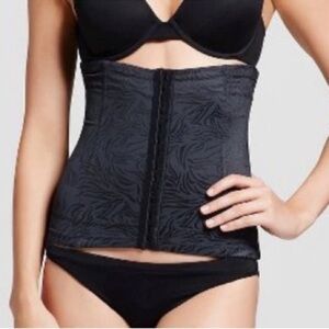 Madidenform black corset waist cincher shape wear 7/L